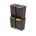 Set 4 Cubos de Reciclaje Prosperplast Sortibox 140L Antracita