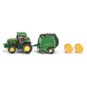 SIKU John Deere Tractor con John Deere 1 / 64th Bale Press - Vehículo en miniatura - 1