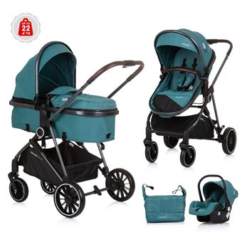 Carrito de Bebé Trio Convertible AURA hasta 22 kg de Chipolino Teal - 1