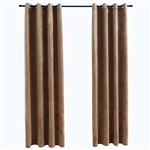 Cortinas opacas con anillas 2 uds terciopelo beige 140x225 cm vidaXL