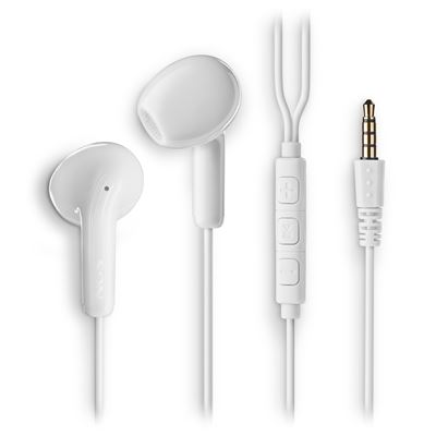 Auriculares De Botón Con Micrófono Cross Flip White Ngs Conexión Jack 3,5 Mm Cable 1,2.blanco