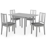 Juego de muebles de comedor 5 piezas vidaXL MDF gris