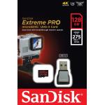 SanDisk Extreme Pro - Tarjeta de memoria microSDXC de 128 GB, con lector USB 3.0 hasta 275 MB/s, UHS-II (Clase 10 y U3)