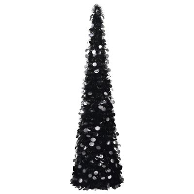 Árbol de Navidad artificial plegable vidaXL PET negro 150 cm