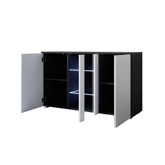 Aparador Modelo Luke A1 120x70cm negro y blanco - 1