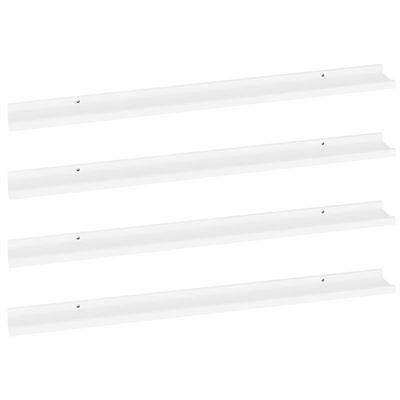 Vidaxl Blanco Estantes De Pared 4 Unidades 100X9x3cm