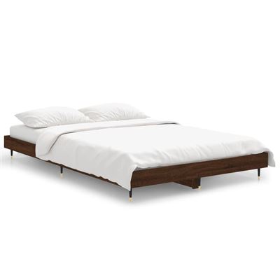 Vidaxl Marrón Estructura De Cama Madera Contrachapada Roble 120X190cm