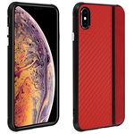 Carcasa protectora Apple iPhone XS/ X rígida efecto carbono, Rojo
