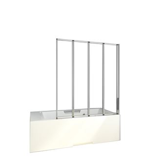 Mamparas de Bañera Biombo Plegable Cristal 4mm Gris Mate - 4 cristales plegables 90x140cm
