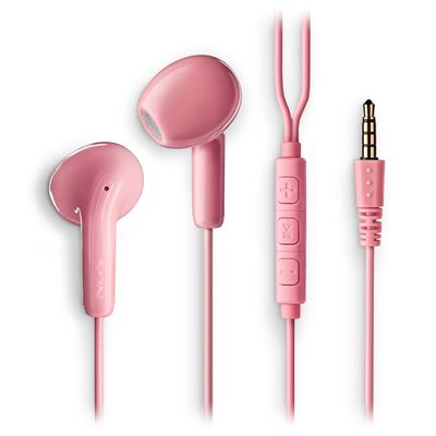 Auriculares De Botón Con Micrófono Cross Flip Pink Ngs Conexión Jack 3,5 Mm Cable 1,2 Rosa