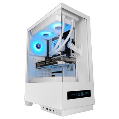 Mars Gaming Blanco Caja Gaming Atx Mc-Pulsar Pantalla Lcd Doble Cristal Templado Frontal Y Lateral - Imagen 1