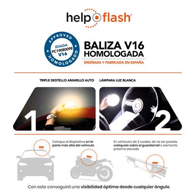 Help Flash Smart - Luz de emergencia homologada para coche y
