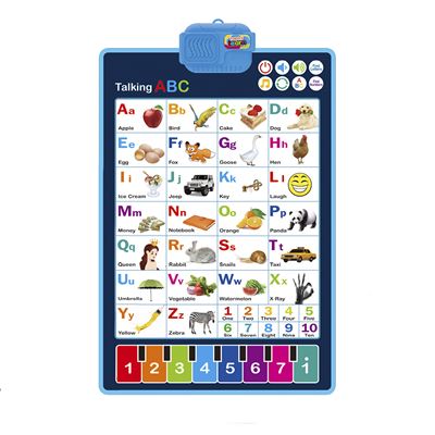 Abecedario Electrónico Interactivo Dam Aprender Inglés, Parlante Póster Musical. Educativo Azul