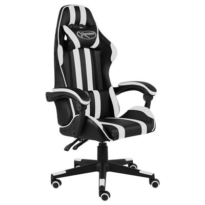Silla Gaming Vidaxl De Cuero Sintético Negro Y Blanco