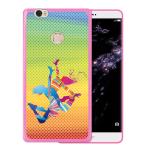 Funda Huawei Honor Note 8 Silicona Gel Flexible WoowCase Chicas Bailando con Manchas de Color Fondo Multicolor - Rosa