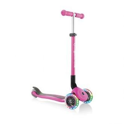 Patinete Globber Primo Color Rosa Pegable Con Luces En Las Ruedas