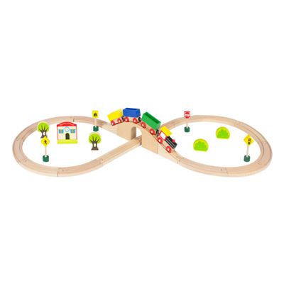 Tren De Madera con y accesorios 30 piezas woomax jugar 43629