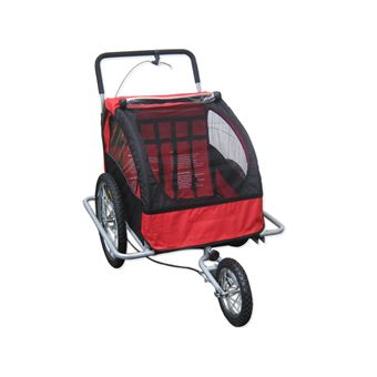 Remolque de Bici de para niños con Kit Footing ROJO Y NEGRO Bc-elec 5664-0001A - 1