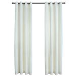 Cortinas opacas con anillas 2 uds terciopelo crema 140x225 cm vidaXL