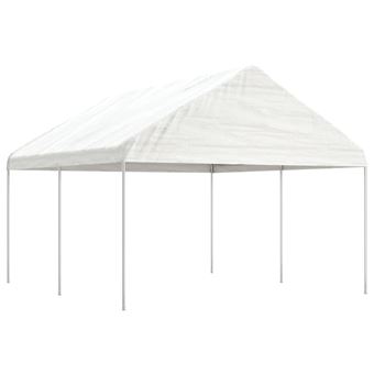 Cenador con techo vidaXL polietileno 4,46x4,08x3,22m 32,68Kg Blanco - 1