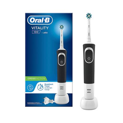 Cepillo de Dientes EléctricoBraun Oral-b Vitality 100 Cross Action Negro con Tecnología 2d y Temporizador