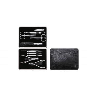 Zwilling Estuche De Manicura De Piel Negro, 10 Pzs