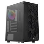 Caja PC ATX Aerocool HIVEBK 4xVentiladores FRGB, Rejilla+Cristal Templado