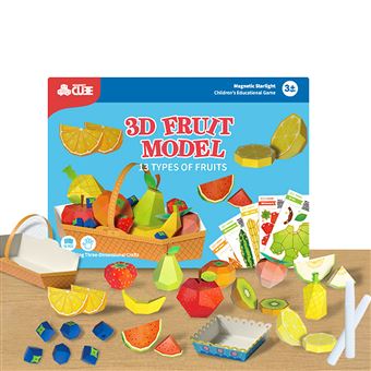 Kit manualidades DAM  3D papel origami. Figuras de frutas.. Azul - 1