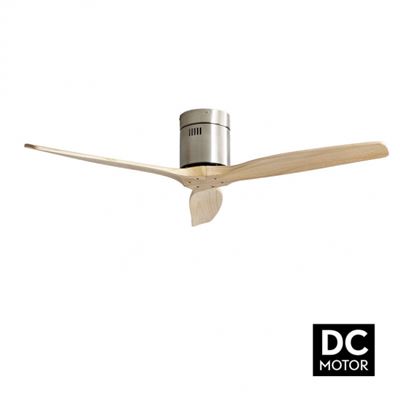 Ventilador De Techo Fabrilamp Dc Aguilon Niquel 3 Aspas Haya Sin Luz
