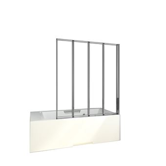 Mamparas de Bañera Biombo Plegable Cristal 4mm Cromado - 4 cristale plegable 100x140cm