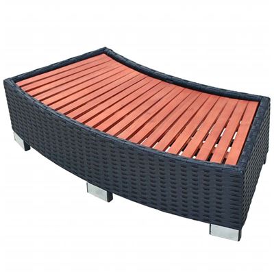 Escalón Para Spa Poli Ratán 92x45x25 Cm Negro