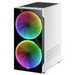 Caja PC ATX Mars Gaming MC9 Blanco, 2xVentilador ARGB 120mm, Ventana Lateral+Frontal