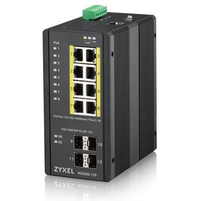 Zyxel Negro Rgs200-12P Gestionado L2 Gigabit Ethernet (10/100/1000) Energía Sobre Ethernet (Poe)