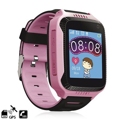 Smartwatch Dam Gps Especial Para Niños Cámara Función De Rastreo Llamadas Sos Rosa