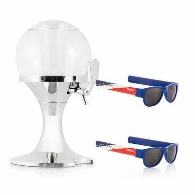 Pack Dispensador De Cerveza Refrigerante Innovagoods 3,5 L Y 2 Unidades Gafas De Sol Enrollables Sunfold France