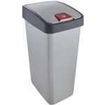 Cubo de Basura con Tapa Abatible KEEEPER Plateado 45L