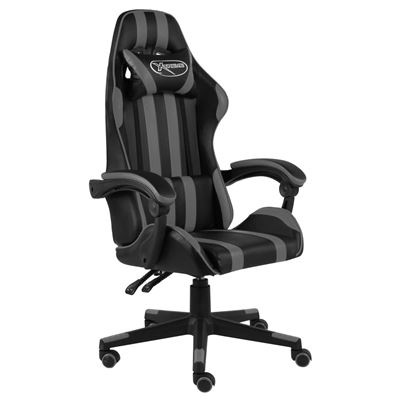 Silla Gaming De Cuero Vidaxl Sintético Negro Y Gris