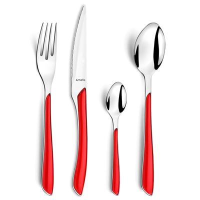 Amefa Rojo Juego De Cubiertos Eclat 24 Piezas