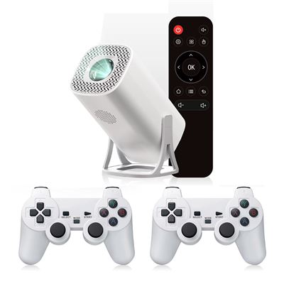 Proyector Consola Klack S40 Max 4k Hd 1080p Hasta 150"" Bluetooth Android 11 Con 2 Controladores De Juegos Inalámbricos Y 15.000 Juegos Integrados