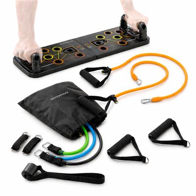 Pack Tabla De Flexiones Push-up Y Set De Bandas De Resistencia Con Accesorios Innovagoods Con Guía De Ejercicios
