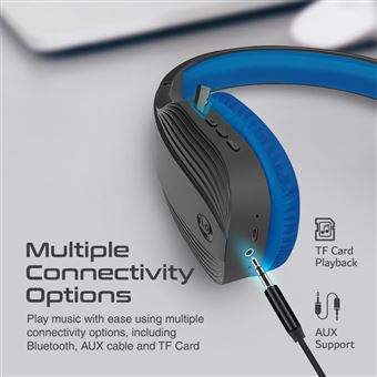 Auriculares Inalámbricos Promate Terra Diadema Ajustable Bluetooth 5.1 HD  Estéreo Micrófono Azul - Auriculares por infrarrojos - Los mejores precios