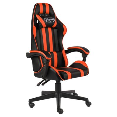 Silla Gaming De Cuero Vidaxl Sintético Negro Y Naranja