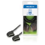 Valueline Cable SCART macho - macho de 1 metro de color negro, ideal para conectar DVD a TV