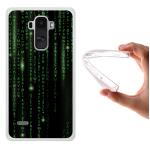 Funda LG G4 Stylus Silicona Gel Flexible WoowCase Código Verde Matrix - Transparente