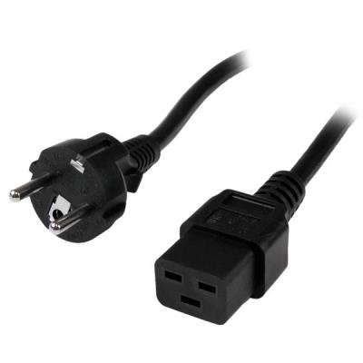 Startech.com Cable 2M De Alimentación Para Ordenadores - Schuko Cee7 A Iec 320 C19 - Conector Europeo - Cables De Transmisión