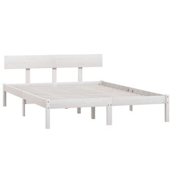 vidaXL Estructura cama madera pino pequeña individual blanca 90x190 cm