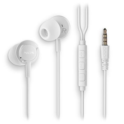 Auriculares De Botón Con Micró Cross Drift White Ngs Conexión Jack 3,5 Mm Cable 1,2.blanco