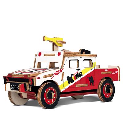 Puzzle 3d Madera Hummer 44 Piezas. 16,2x7x8,5 Cm. Dam Multicolor
