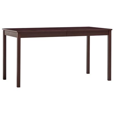 Mesa de comedor vidaXL de madera de pino marrón oscuro 140x70x73 cm