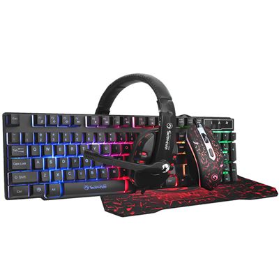 Combo Pack Gaming Scorpion Teclado, Ratón, Auricular, Alfombrilla MA-CM370SP,